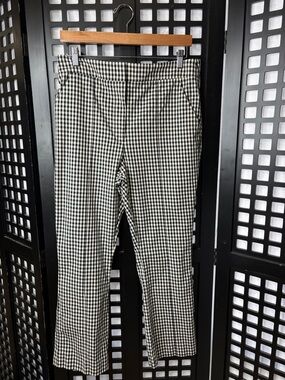 🖤 Veronica Beard Gingham Pants Womens 12 Black White Stretch Lined Career 🖤